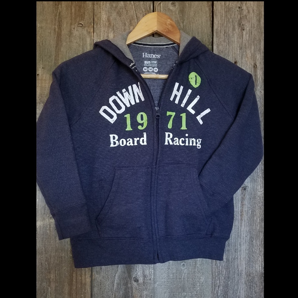 Boys Medium Hanes Zip Up Hoodie
